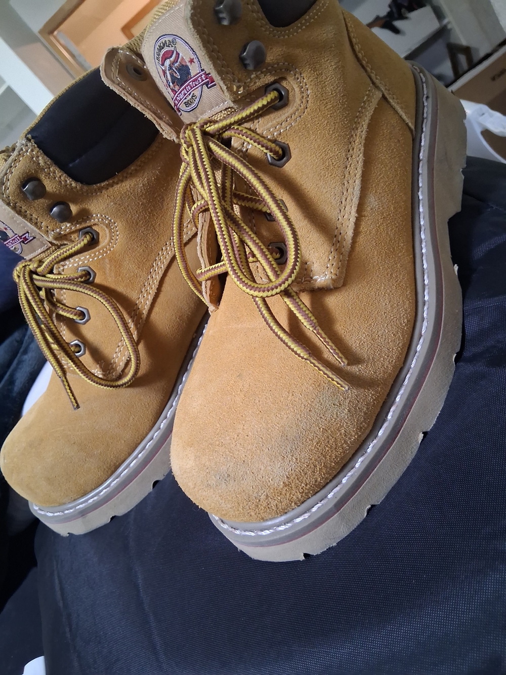 Brahma Tan Suede Leather Work Boots (Mens)